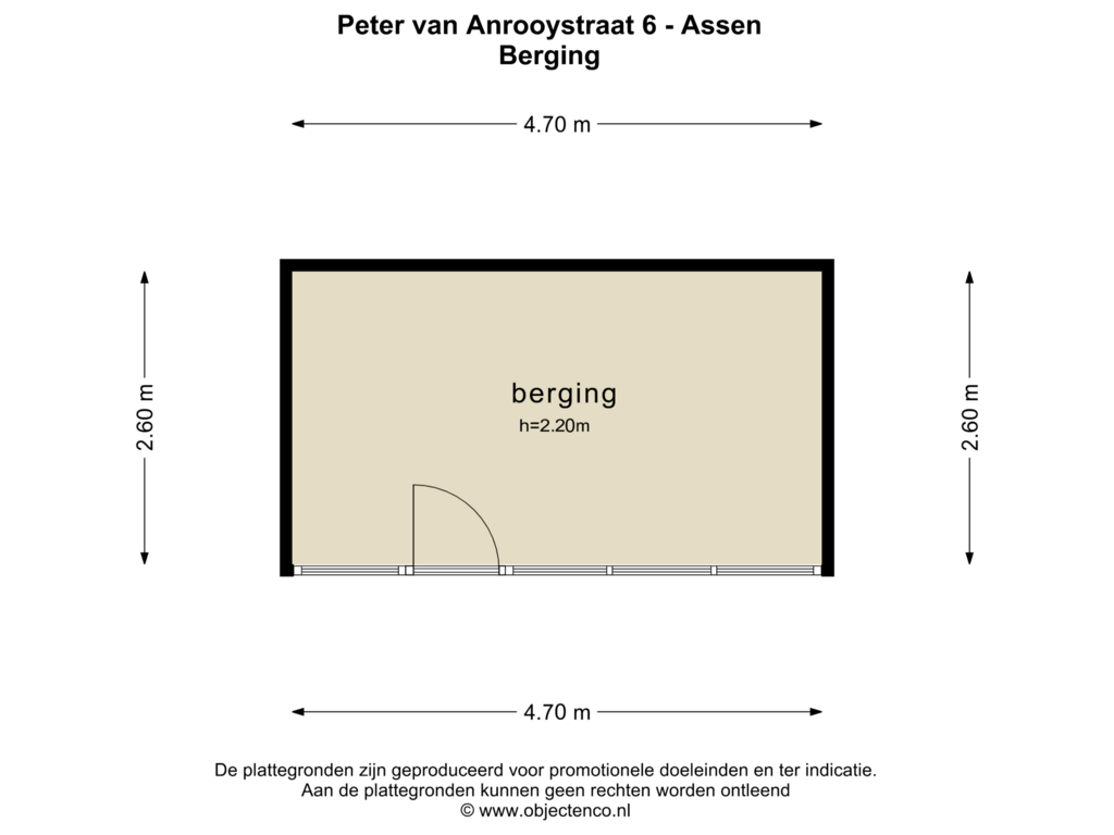 Bekijk plattegrond van Berging van Peter van Anrooystraat 6