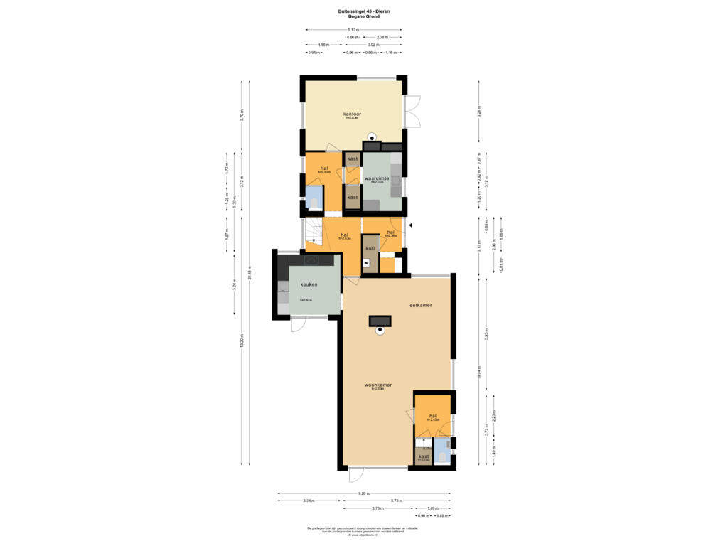 View floorplan of BEGANE GROND of Buitensingel 45-A