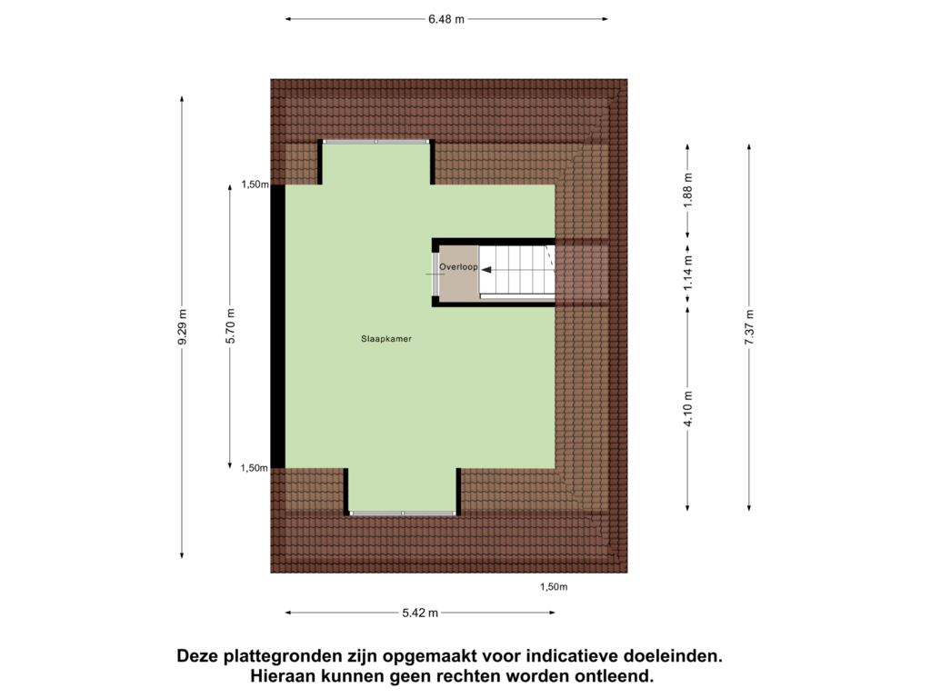 Bekijk plattegrond van Tweede Verdieping van St.-Christoffelstraat 54