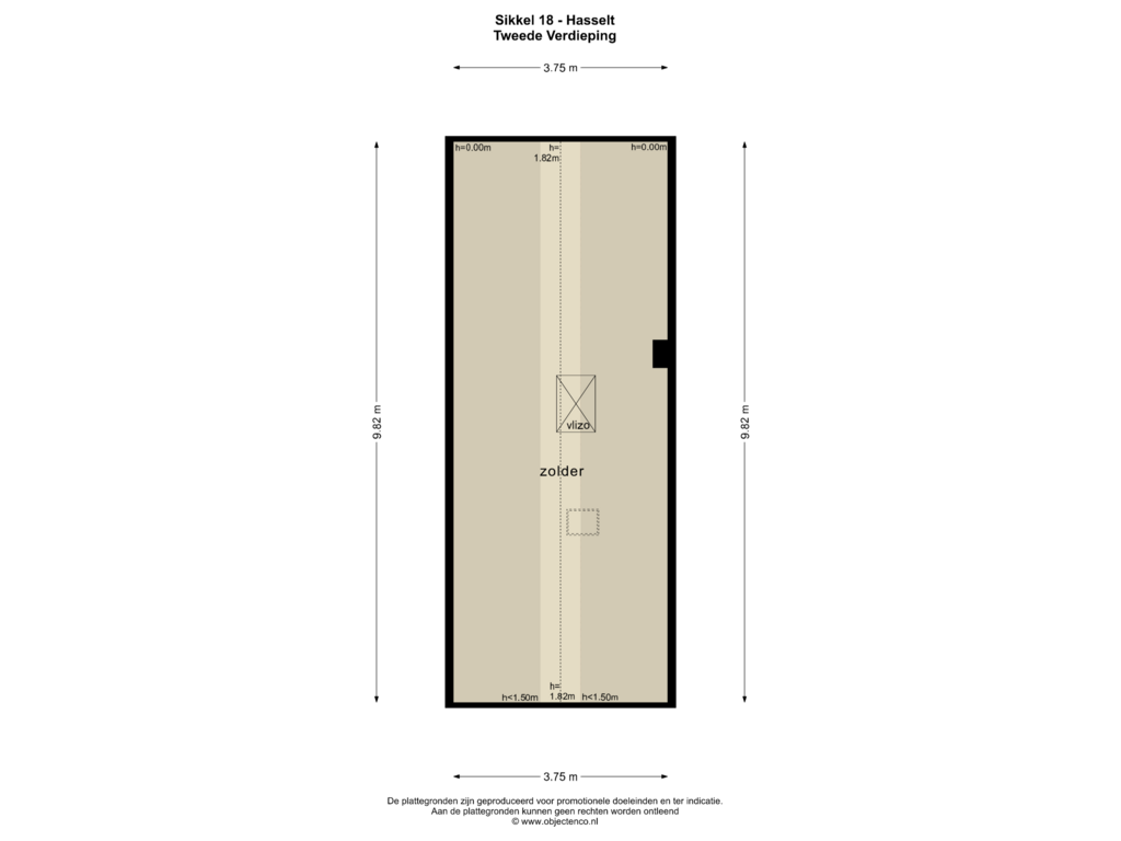 Bekijk plattegrond van TWEEDE VERDIEPING van Sikkel 18