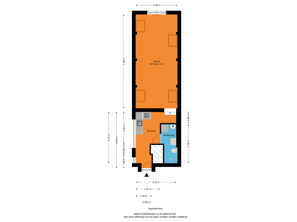 Bekijk plattegrond van Appartement van Vriesestraat 144-A