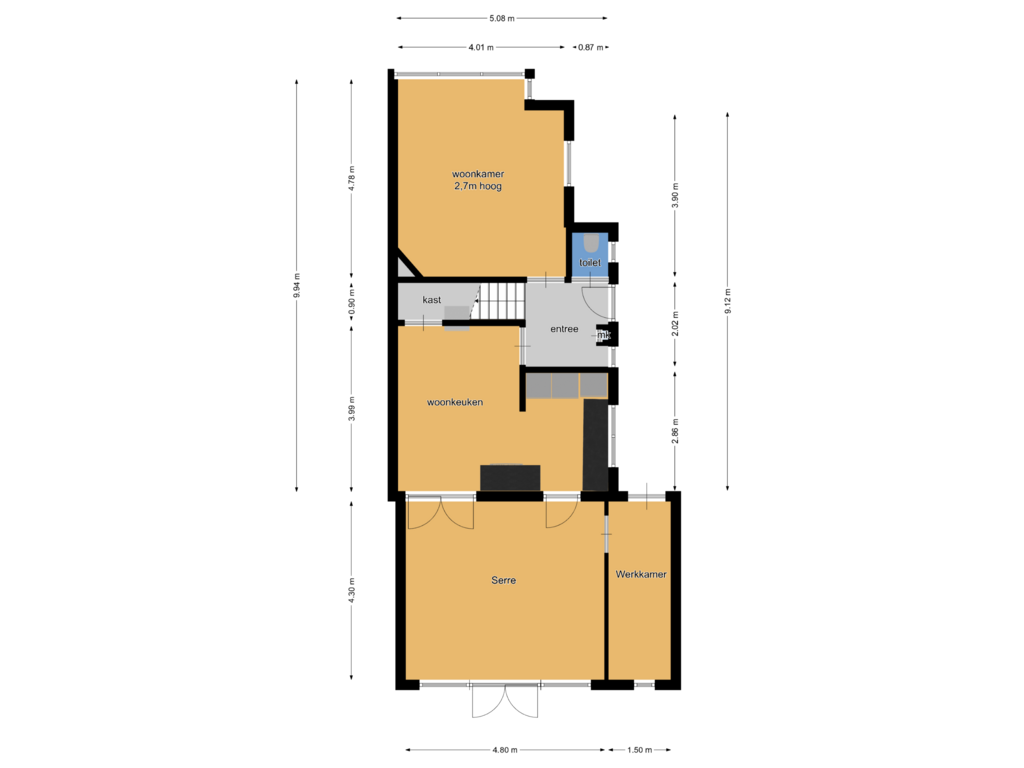 Bekijk plattegrond van Begane grond van Klooster 26