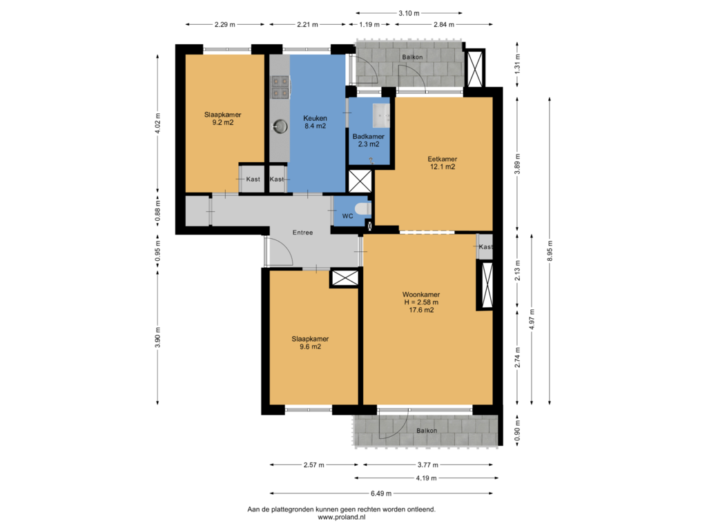 View floorplan of Appartement of Bernhardlaan 37-3