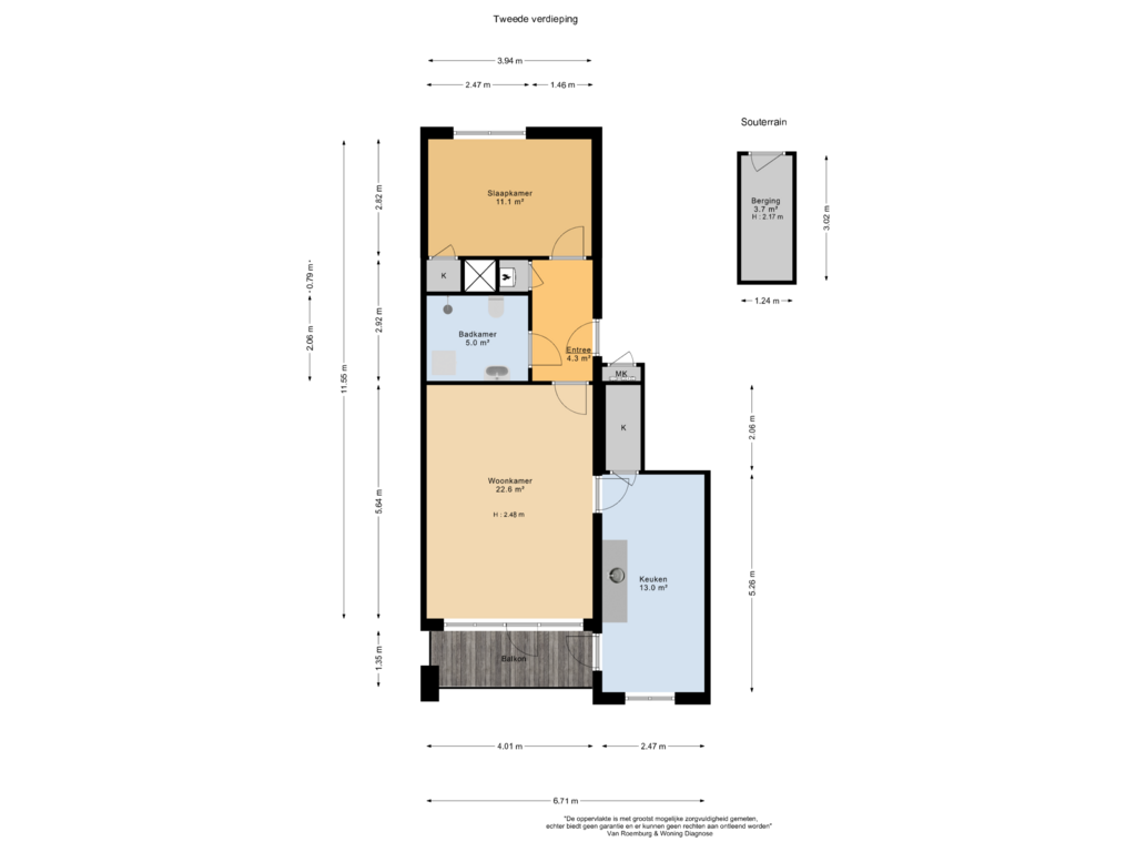 Bekijk plattegrond van Tweede verdieping van Muntendamstraat 47