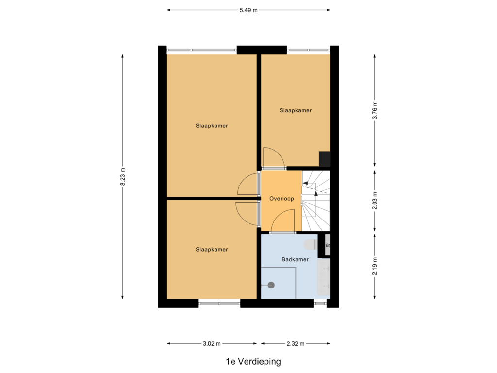 View floorplan of 1e Verdieping of Vuurtoren 36