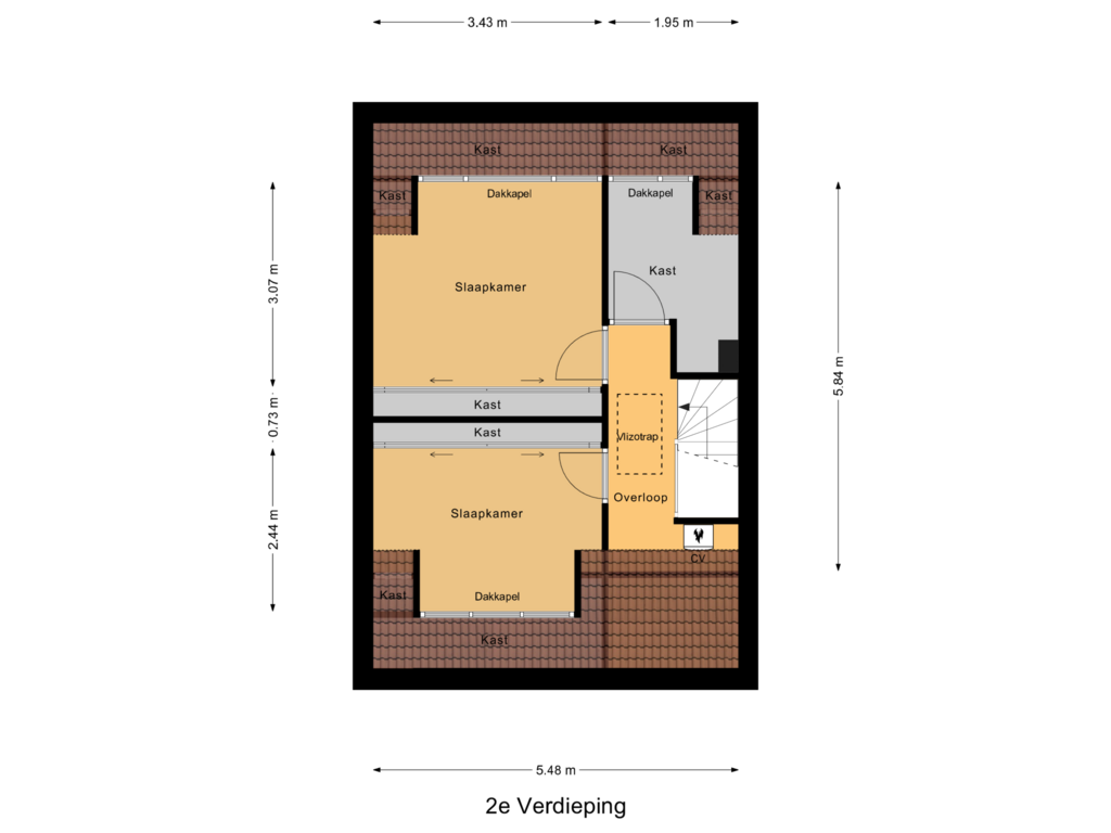 View floorplan of 2e Verdieping of Vuurtoren 36