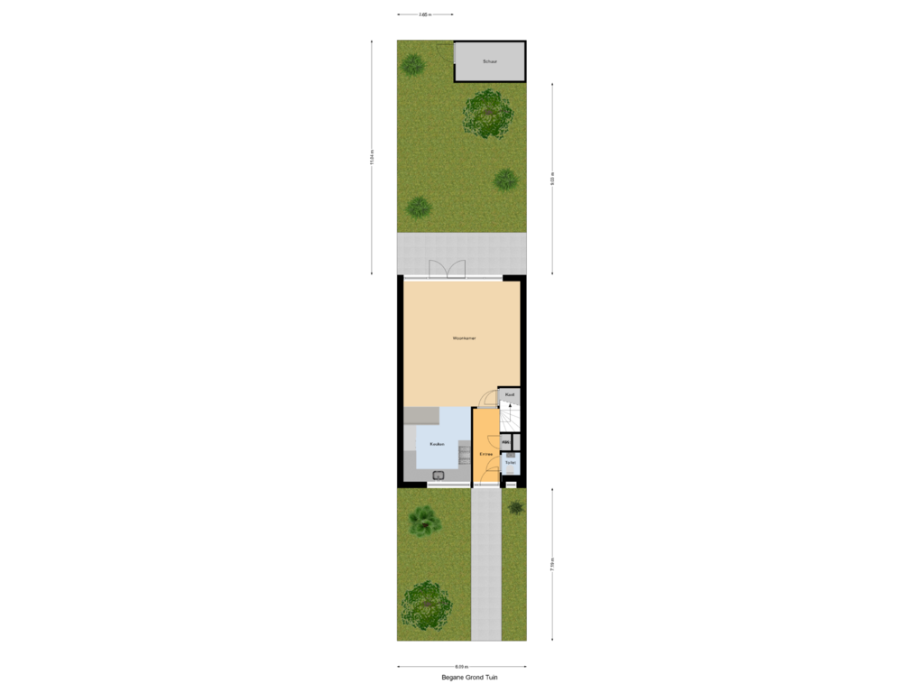 View floorplan of Begane Grond Tuin of Vuurtoren 36