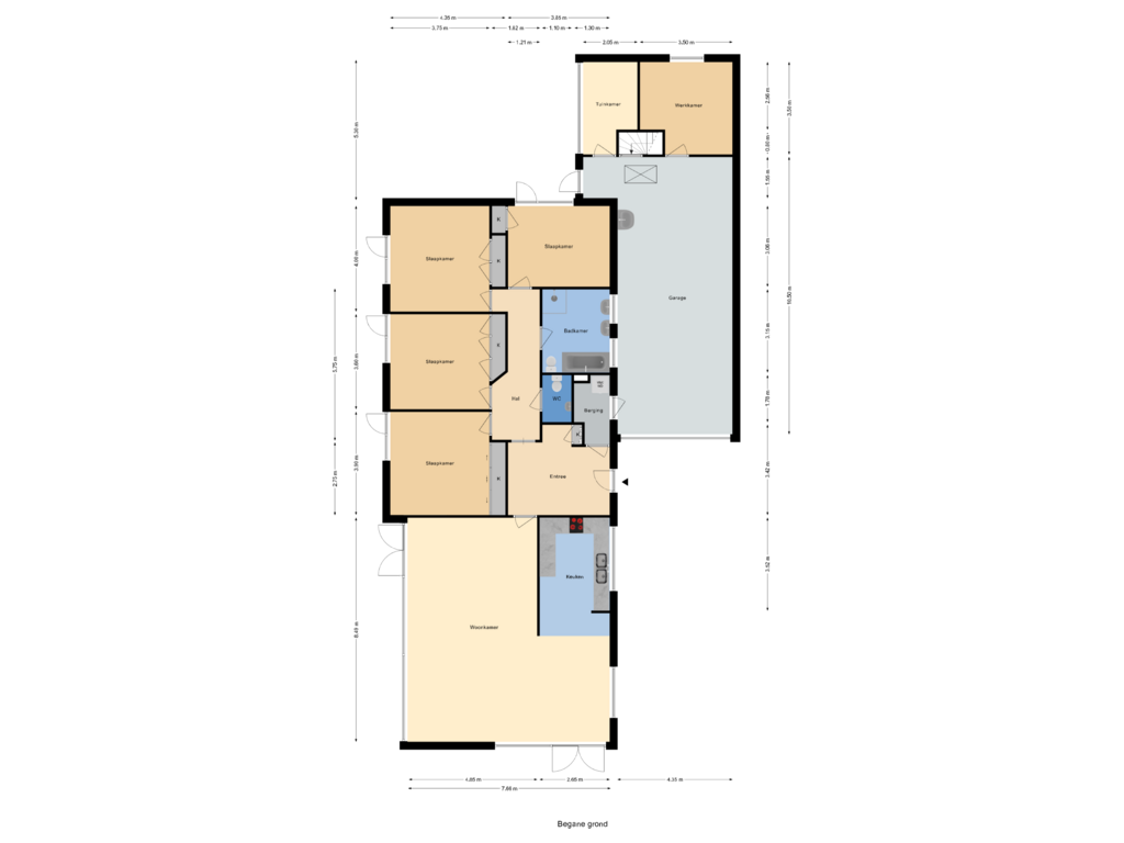 Bekijk plattegrond van Begane grond van Zeedistellaan 9