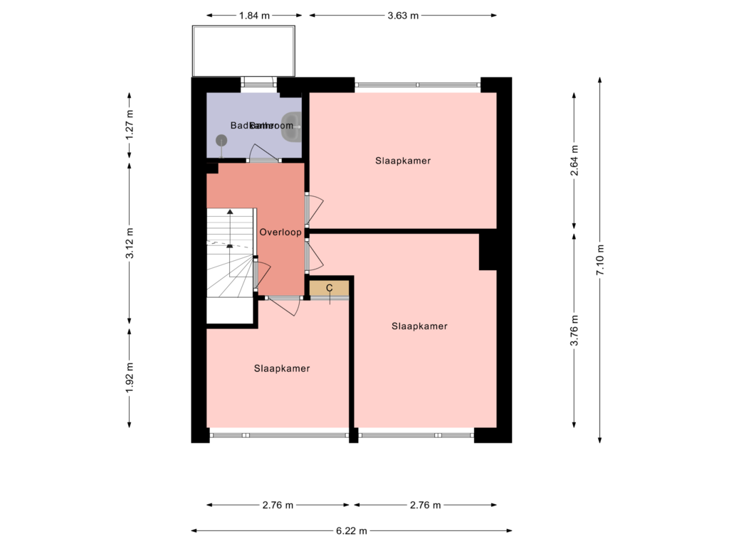 Bekijk plattegrond van 1e verdieping van Goudenregenlaan 22