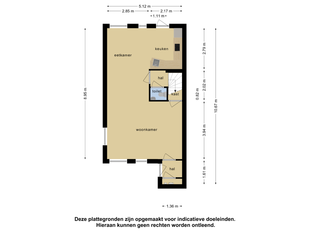 View floorplan of begane grond of Nachtegaal 79