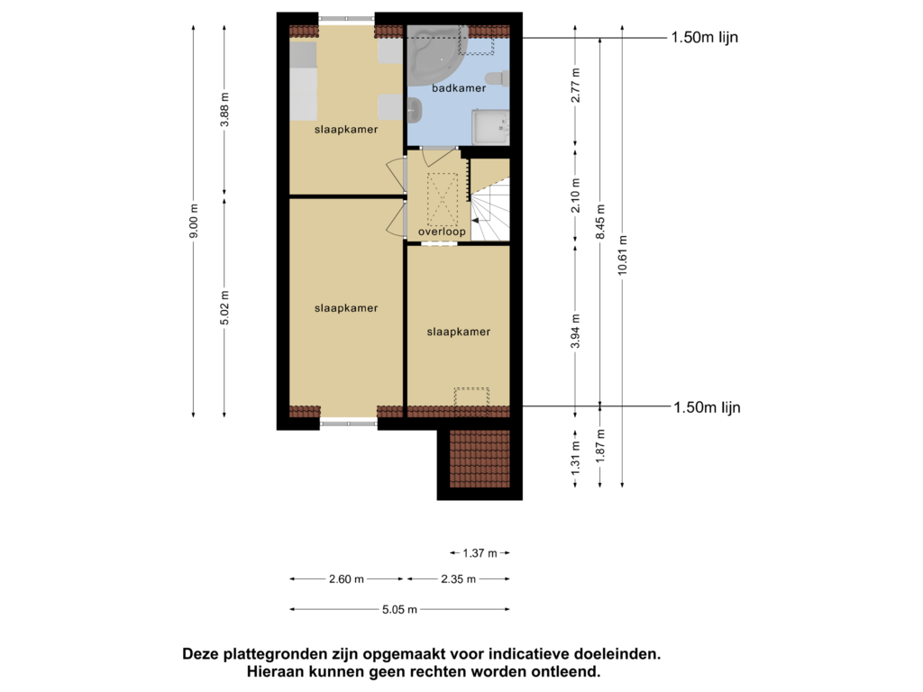 View floorplan of 1e verdieping of Nachtegaal 79