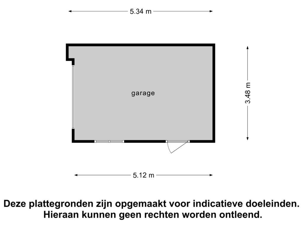 View floorplan of garage of Nachtegaal 79