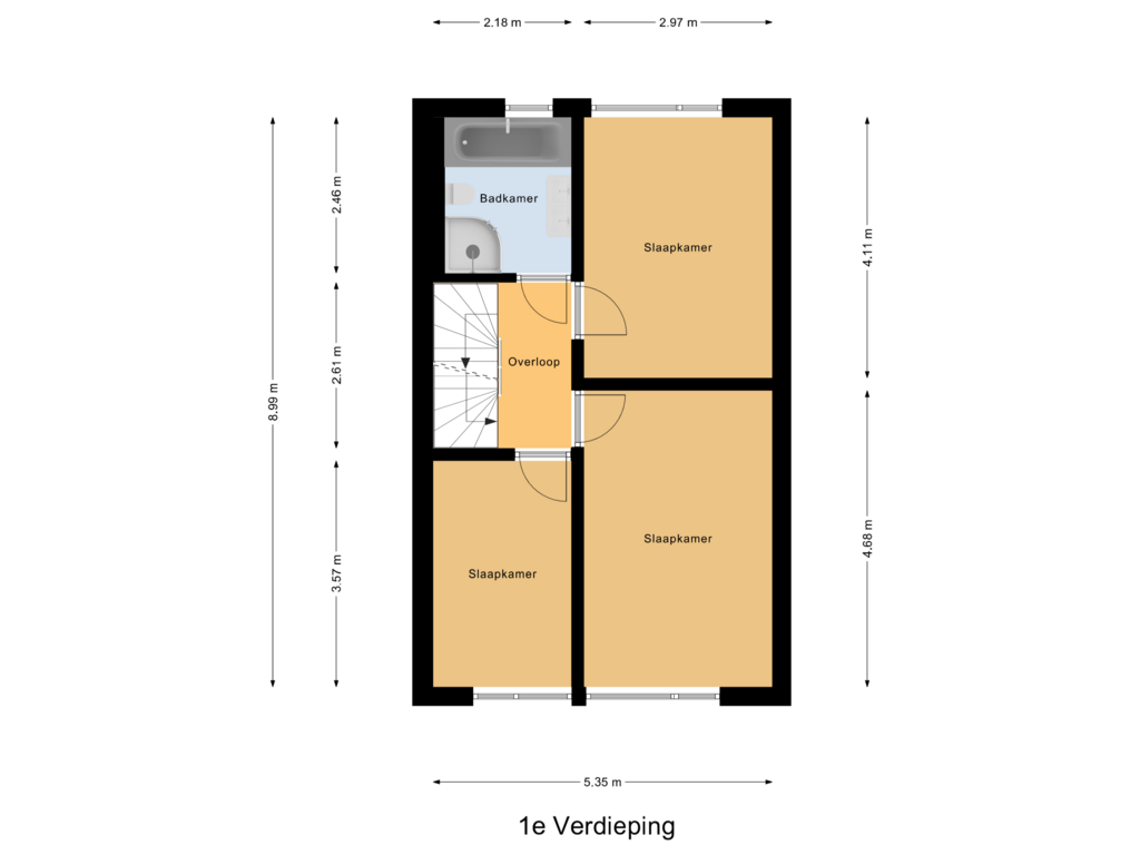 Bekijk plattegrond van 1e Verdieping van Reitensestraat 1