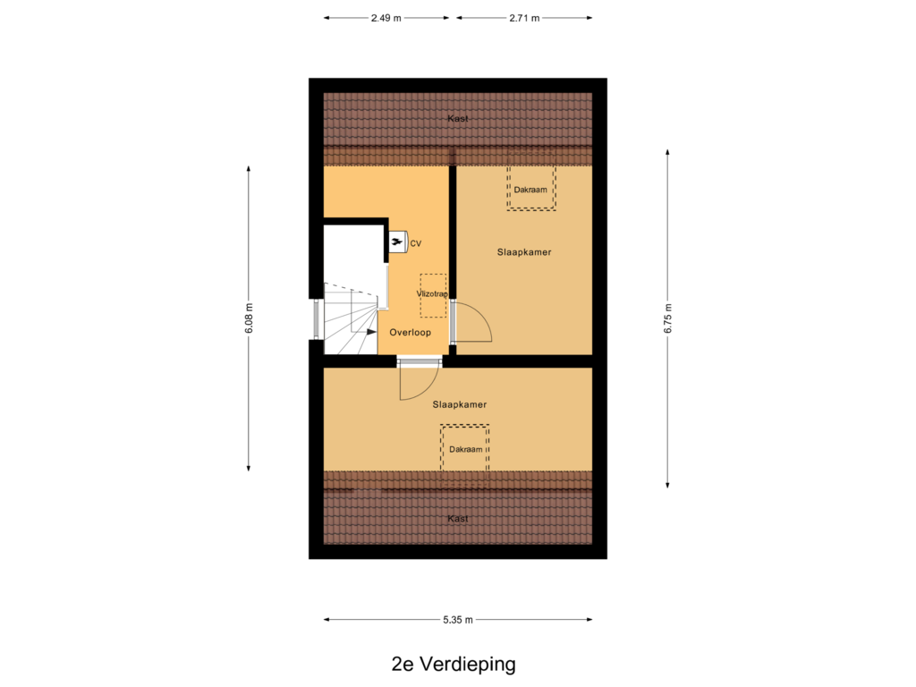 Bekijk plattegrond van 2e Verdieping van Reitensestraat 1