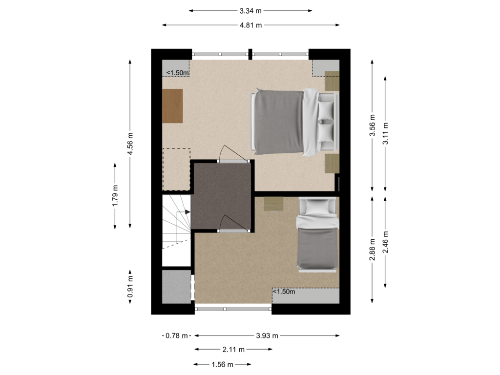 View floorplan of Eerste verdieping of Pretoriastraat 24