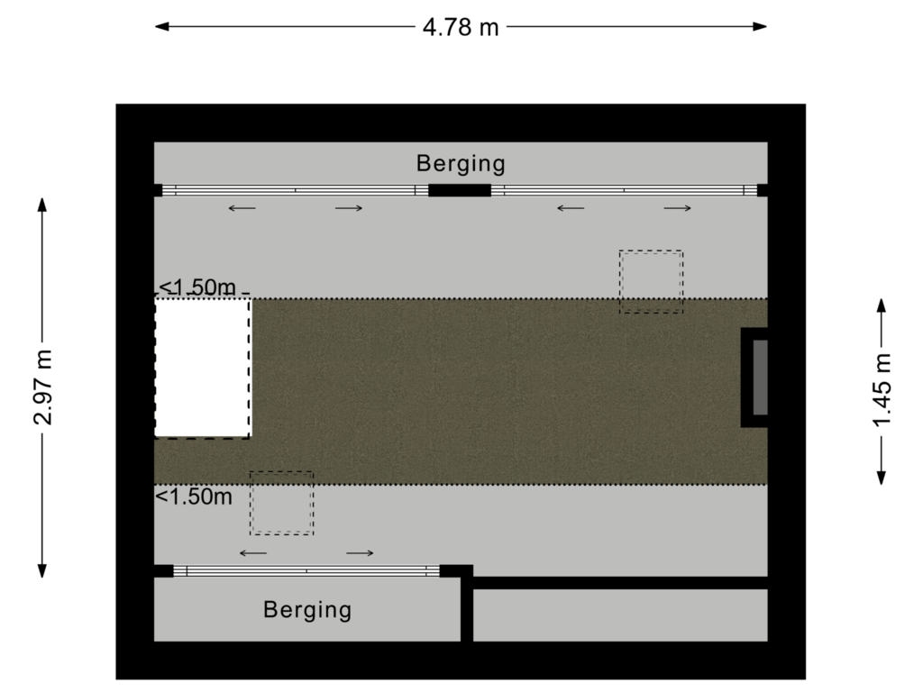 View floorplan of Vliering of Pretoriastraat 24