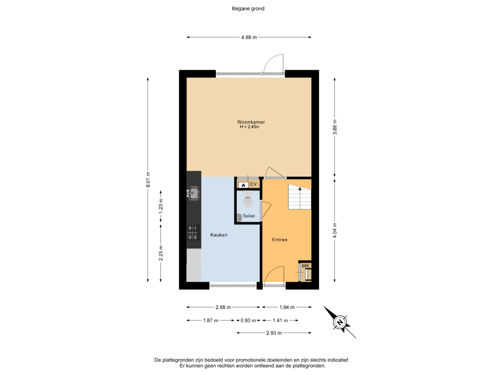 Bekijk plattegrond van Begane grond van Maartstraat 96