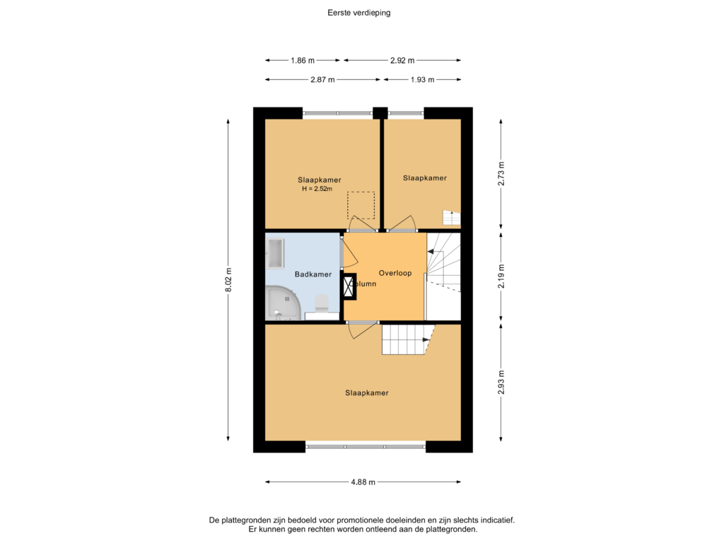 Bekijk plattegrond van Eerste verdieping van Maartstraat 96