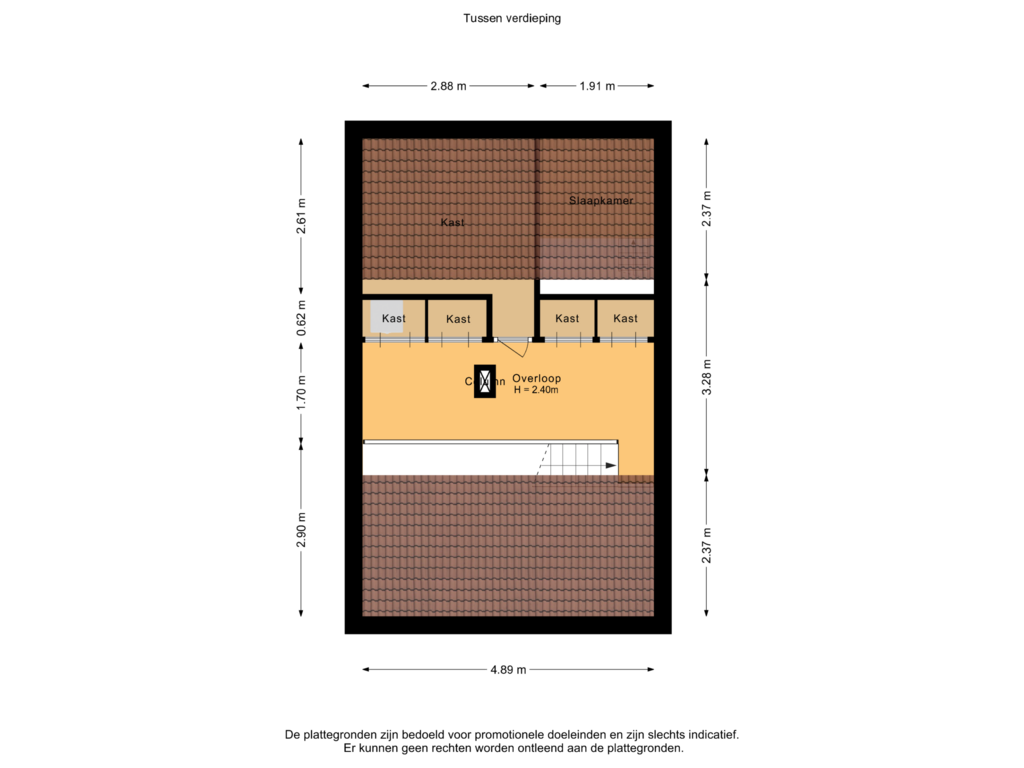 Bekijk plattegrond van Tussen verdieping van Maartstraat 96