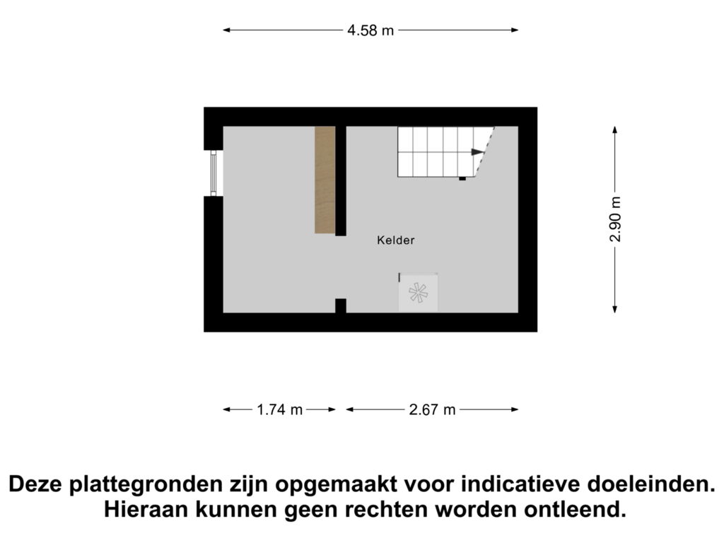 View floorplan of Kelder of Sint Hubertusstraat 27