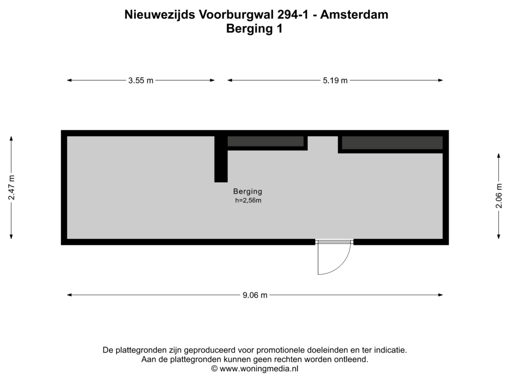 View floorplan of Berg_1 of Nieuwezijds Voorburgwal 294-1