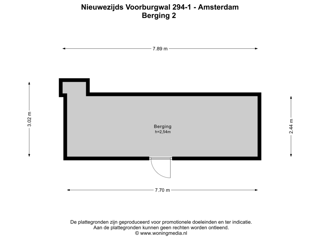 View floorplan of Berg_2 of Nieuwezijds Voorburgwal 294-1