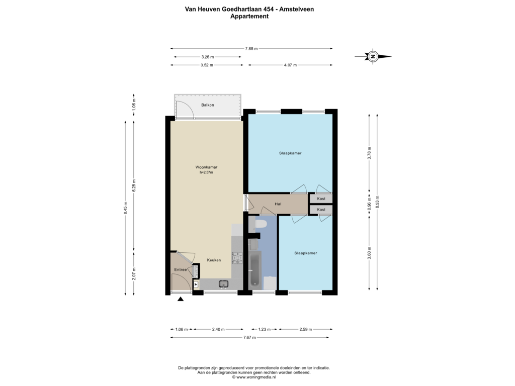 Bekijk plattegrond van Appartement van Van Heuven Goedhartlaan 454