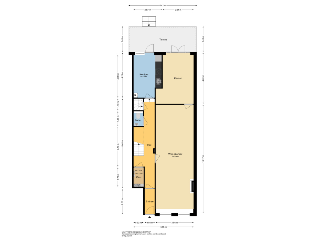 Bekijk plattegrond van BEGANE GROND van Henegouwerlaan 68-B