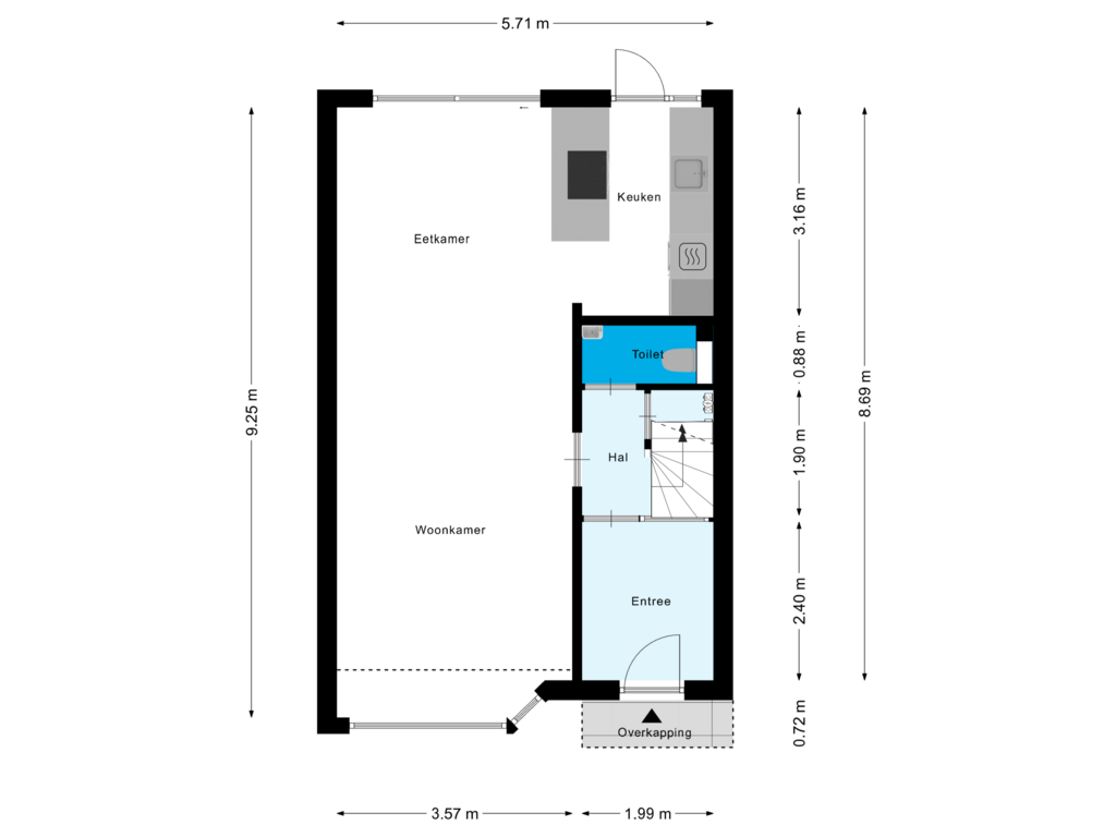 View floorplan of Begane Grond of Mesdaglaan 16