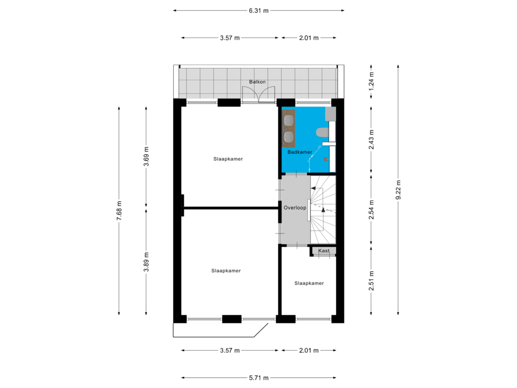 View floorplan of Eerste Verdieping of Mesdaglaan 16