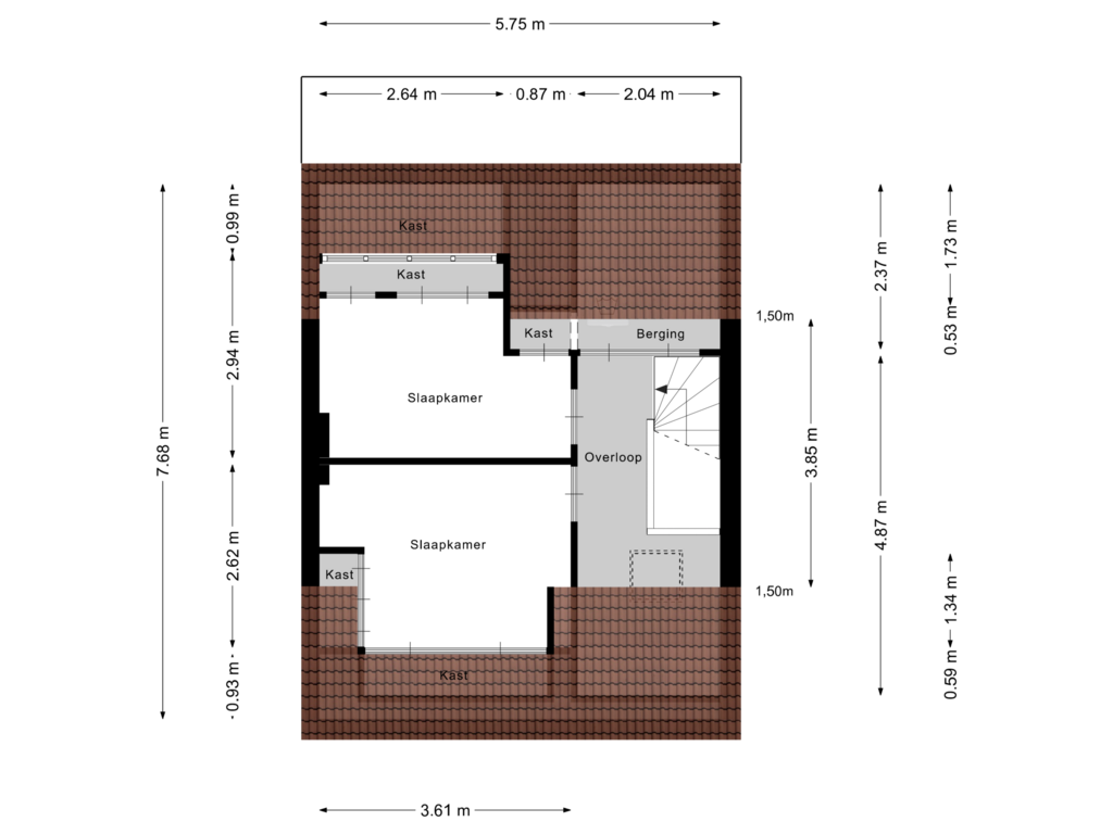 View floorplan of Tweede verdieping of Mesdaglaan 16