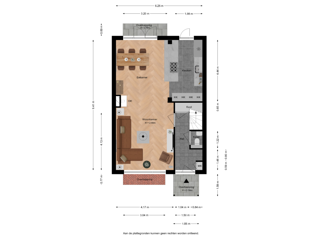 Bekijk plattegrond van Begane grond van Loevestein 10