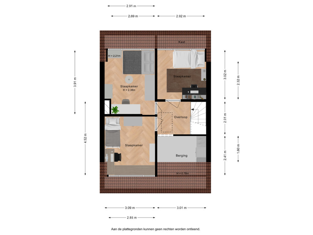 Bekijk plattegrond van 2e verdieping van Loevestein 10