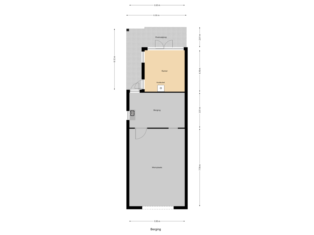 Bekijk plattegrond van Berging van Hoogstraat 8