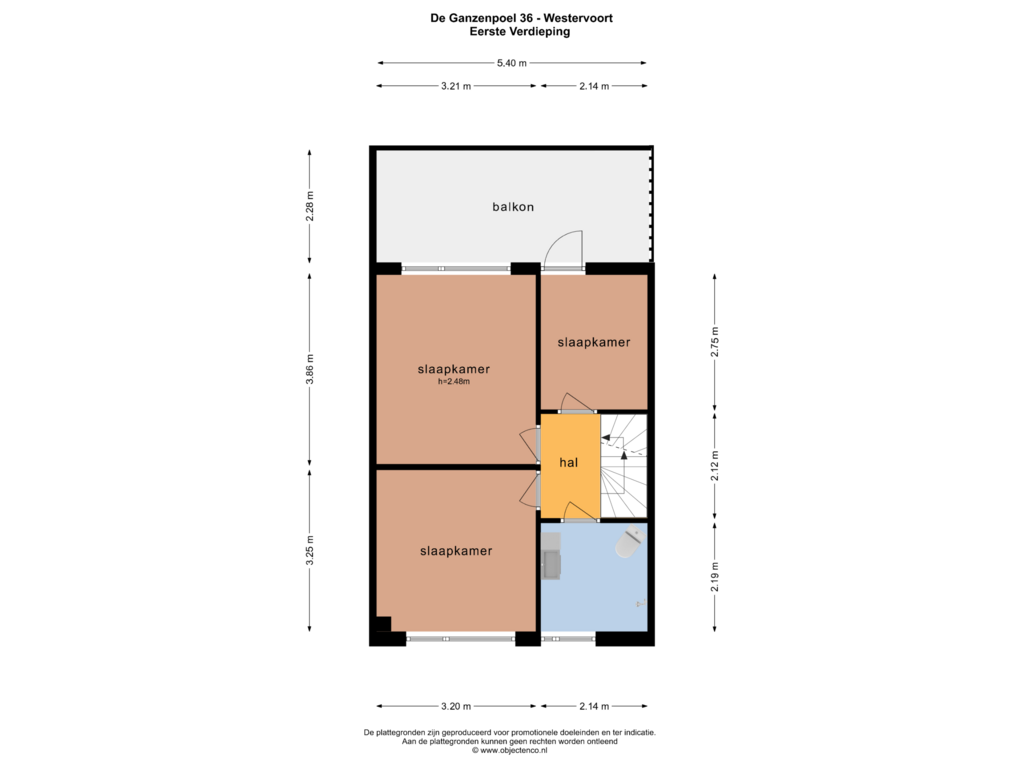 Bekijk plattegrond van EERSTE VERDIEPING van De Ganzenpoel 36