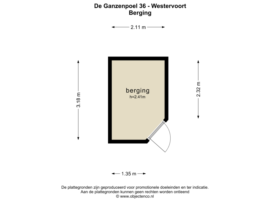 Bekijk plattegrond van BERGING van De Ganzenpoel 36