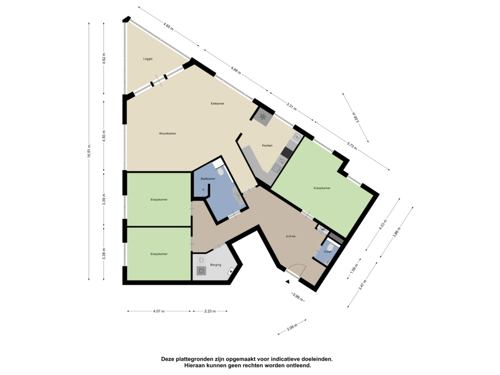 View floorplan of Appartement of Sluiskade 54