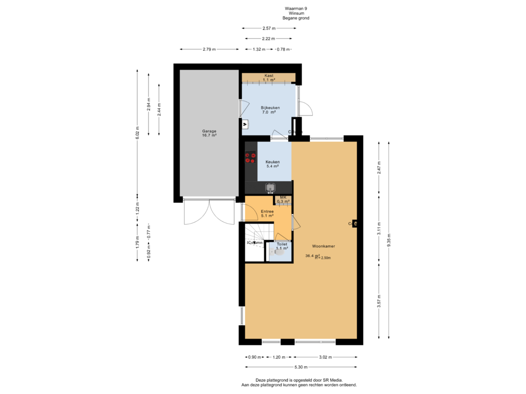 Bekijk plattegrond van Begane grond van Waarman 9