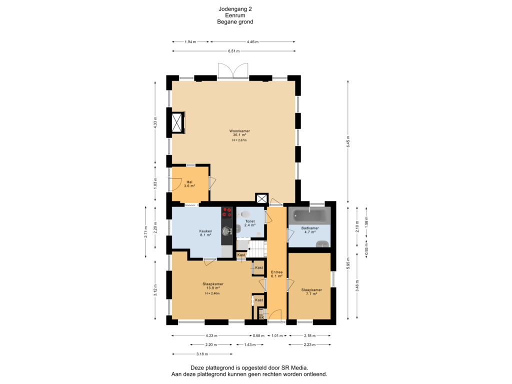 Bekijk plattegrond van Begane grond van Jodengang 2