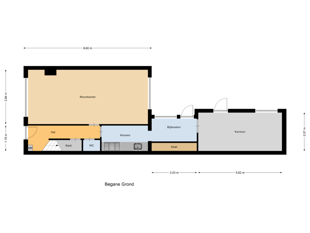 View floorplan of Begane Grond of Horndijk 11