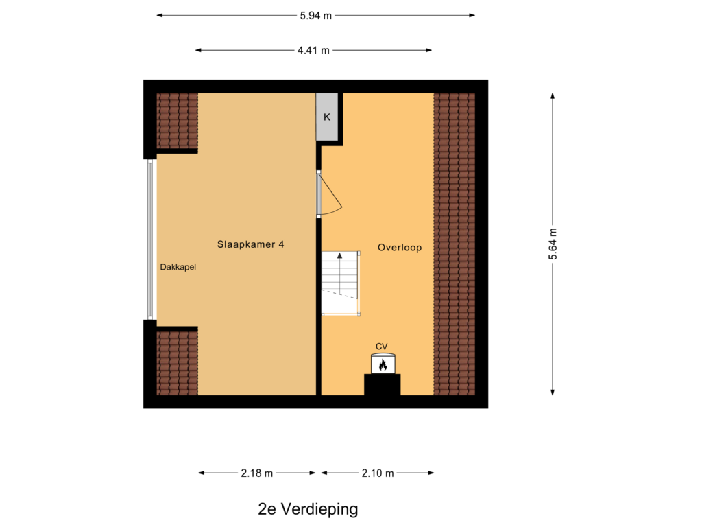 View floorplan of 2e Verdieping of Horndijk 11