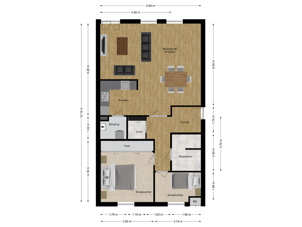 Bekijk plattegrond van Woning van Binnenhof 28