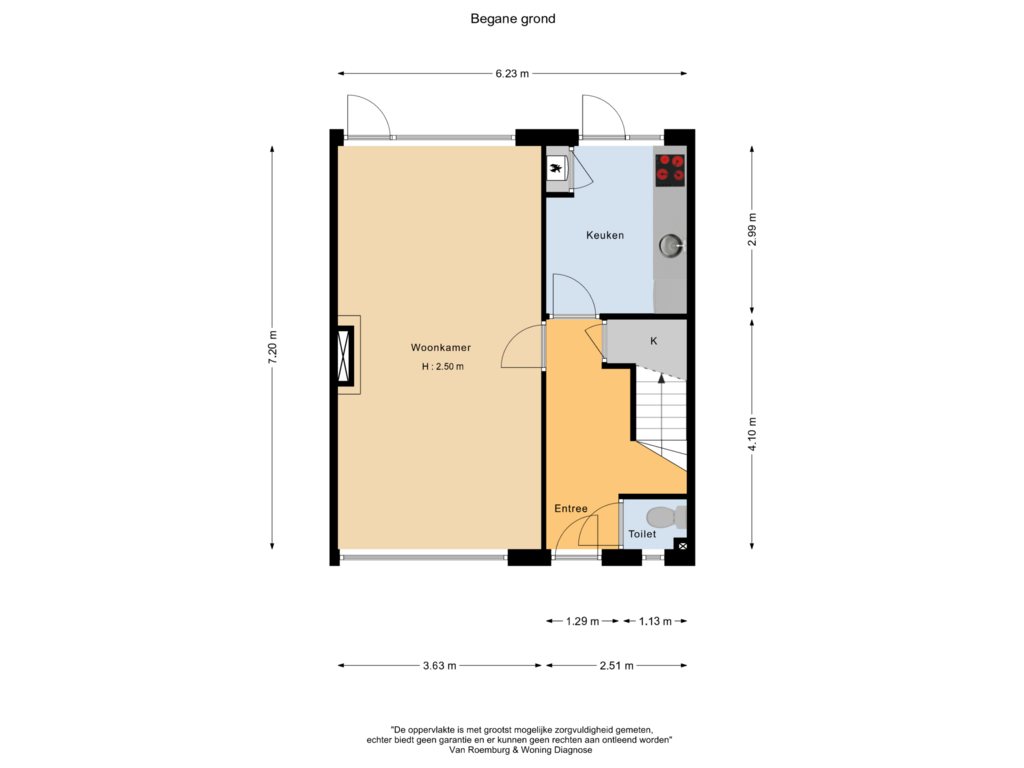 Bekijk plattegrond van Begane grond van Rembrandtstraat 26