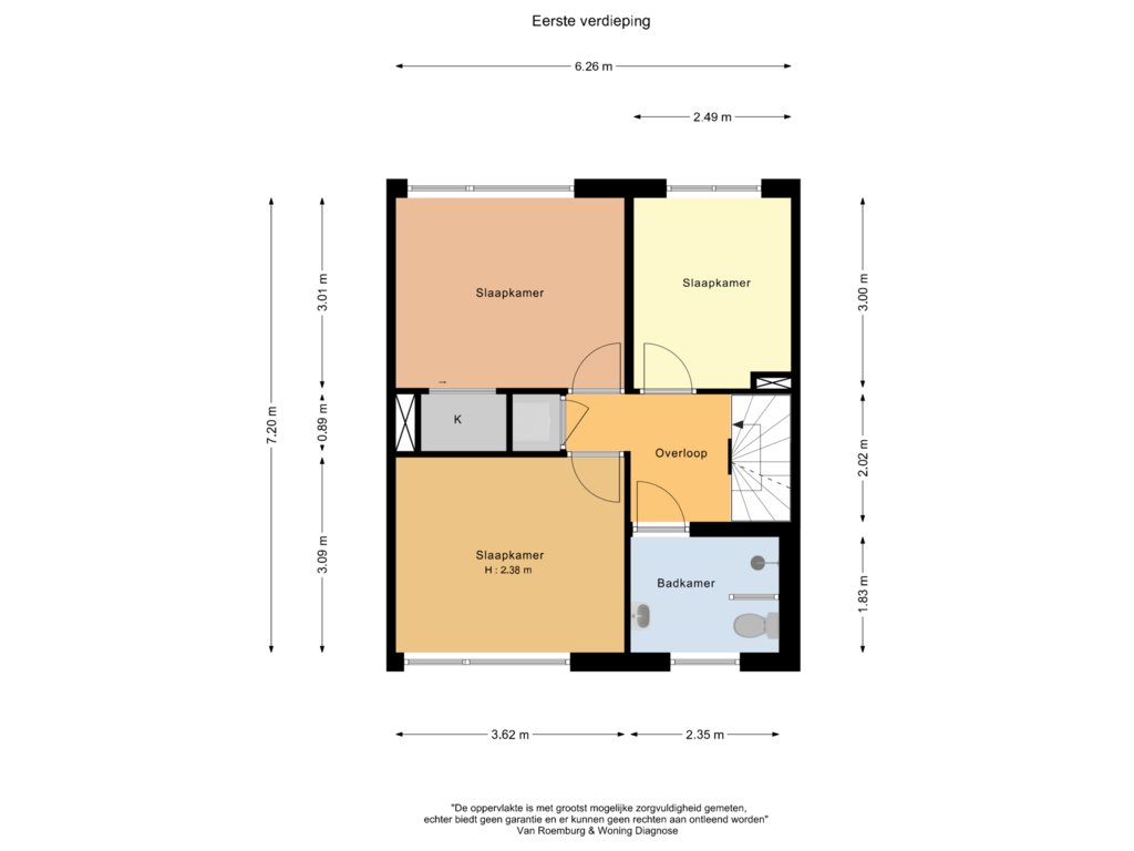 Bekijk plattegrond van Eerste verdieping van Rembrandtstraat 26