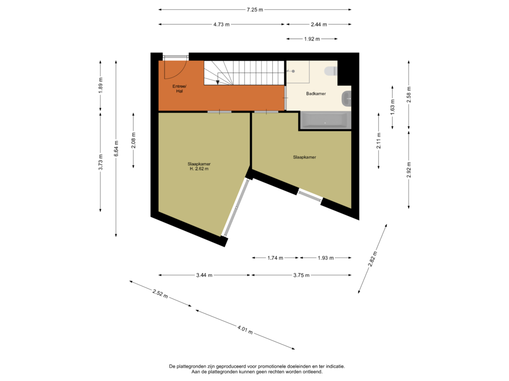 Bekijk plattegrond van Derde verdieping van Emile Hullebroeckstraat 89