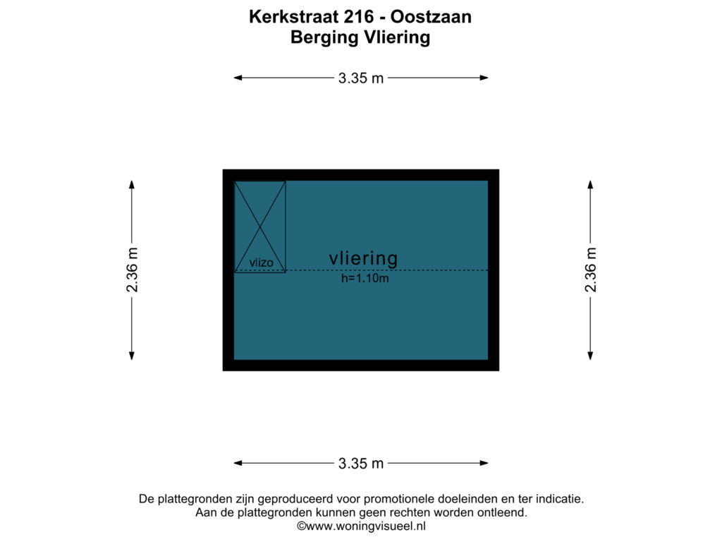 Bekijk plattegrond van BERGING VLIERING van Kerkstraat 216