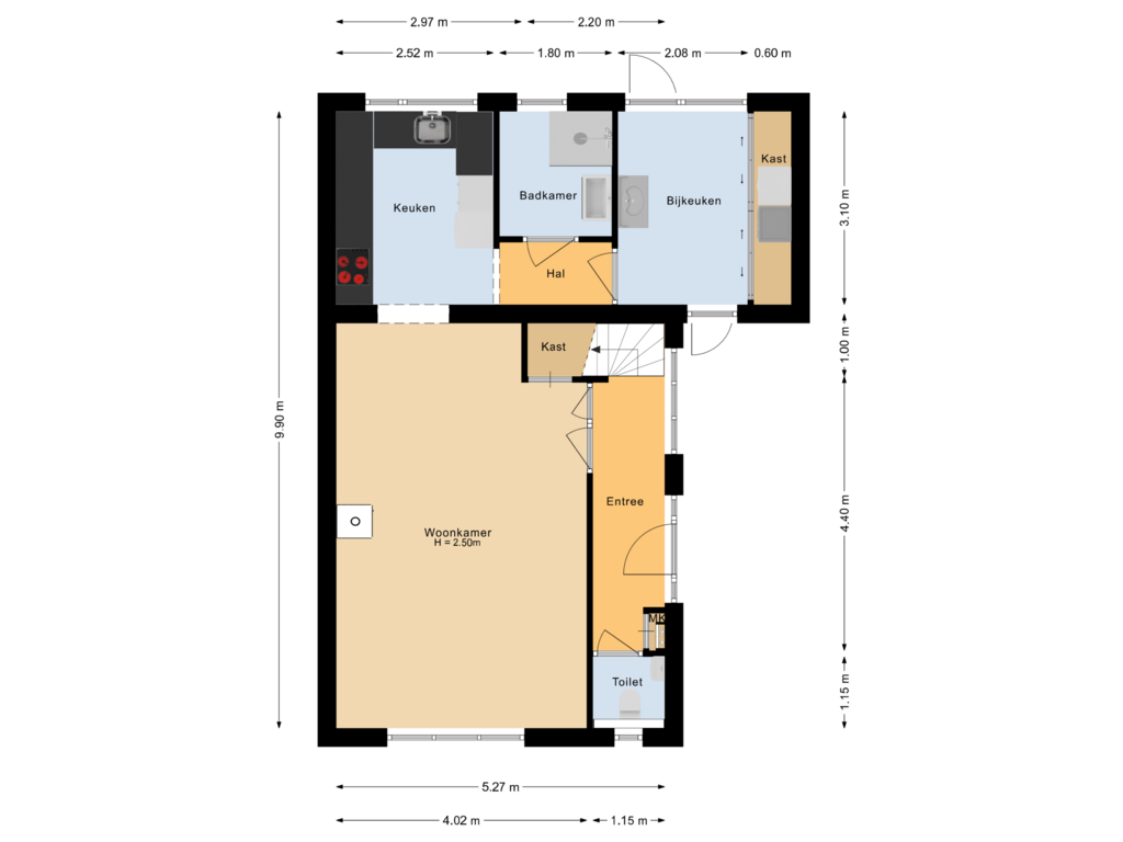 View floorplan of Begane grond of Zesstedenweg 328