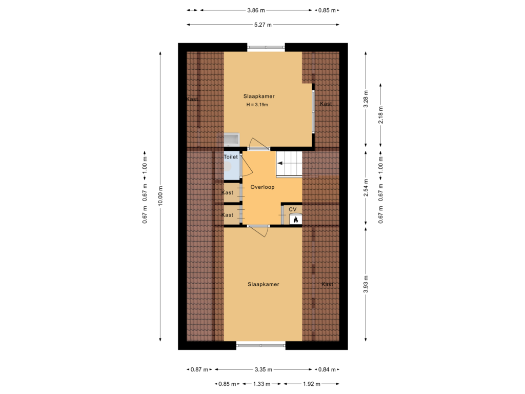 View floorplan of Eerste verdieping of Zesstedenweg 328