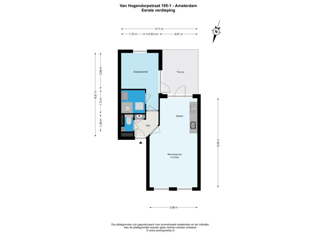 Bekijk plattegrond van 1e_verd van Van Hogendorpstraat 195-1