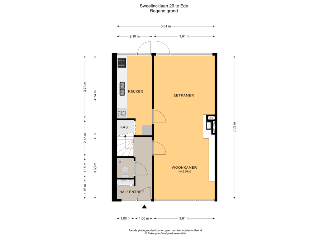 Bekijk plattegrond van Begane grond van Sweelincklaan 29